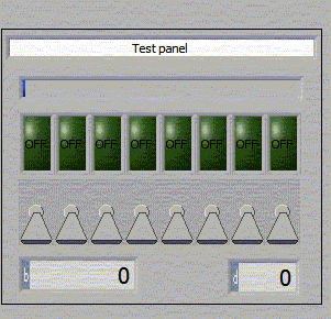 Screenshot of test panel